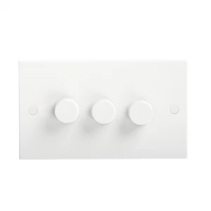 Image of KnightsBridge 40-400W White 3G 2 Way 230V Electric Dimmer Switch Wall Plate