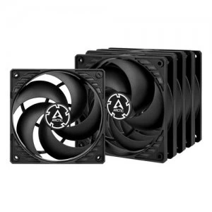 Image of Arctic P12 Pressure Optimised 12cm Case Fans x5, Black, Fluid Dynamic, Value Pack (5 Fans), 6 Year Warranty