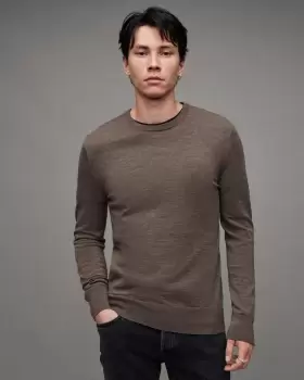 Image of AllSaints Mode Merino Crew Neck Ramskull Jumper