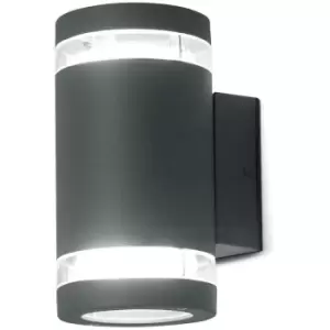 Image of Magnus - 2 Light Outdoor Up Down Wall Light Graphite IP44 - Elstead