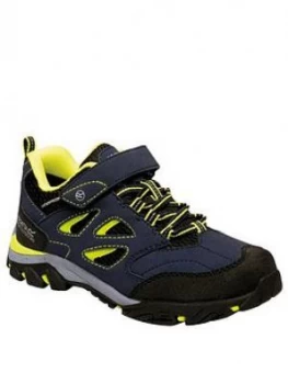 Image of Regatta Holcombe IEP Low V Junior Waking Shoe - Navy Lime, Navy/Lime, Size 12