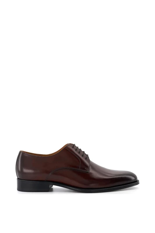 Image of Dune London Dune London Men Wide Fit 'Salisburry' Leather Oxfords in Dark Brown Size: 6 Dark Brown 6 Male 5050808806590