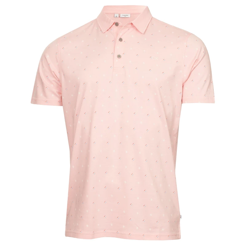 Image of Calvin Klein Golf Mens Short Sleeve Performance Polo Shirt Babypink male Small