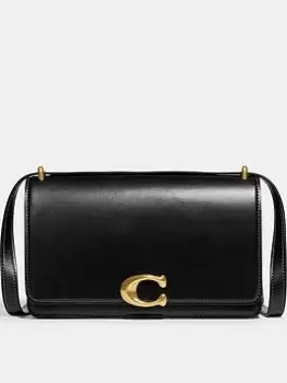 Image of Coach Luxe Refined Calf Leather Bandit Shoulder Bag - Black