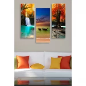 Image of MDF0025 Multicolor Decorative MDF Painting (3 Pieces)