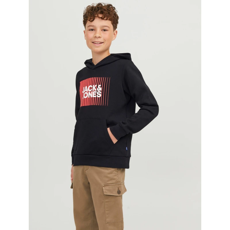 Image of Jack and Jones Play Logo Hoodie Juniors - Black 7 - 8 Years