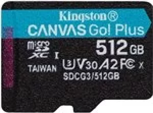 Image of Kingston Canvas Go Plus 512GB microSDXC Card 170MB/s Read A2 U3 V30 (Card Only)