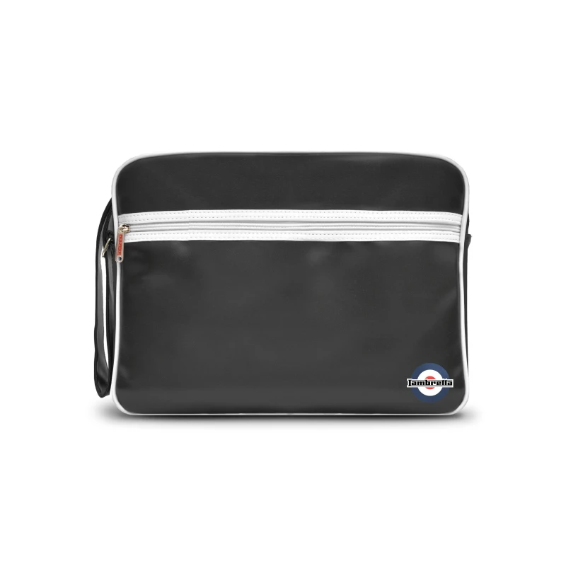 Image of Lambretta Mens Retro Flight Bag Black/White male One Size