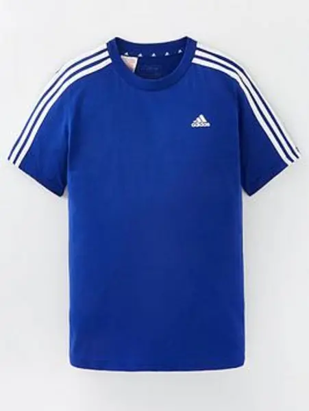 Image of Boys, adidas Sportswear Junior Essentials Short Sleeve T-Shirt - Blue, Size 13-14 Years