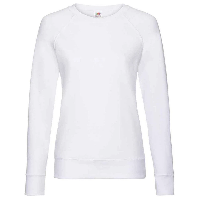 Image of Fruit Of The Loom Fruit of the Loom Men Lightweight Lady Fit Raglan Sweatshirt in White Size: 10 White 10 Male 5063425937301