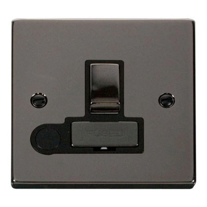 Image of SE Home Black Nickel 13A Fused Ingot Connection Unit Switched With Flex Black