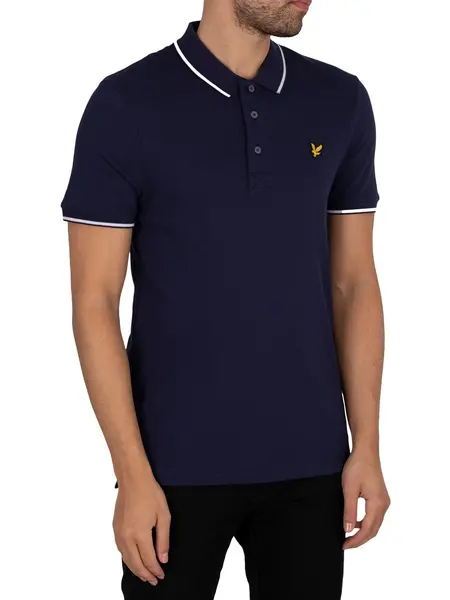 Image of Lyle & Scott Tipped Polo Shirt Navy/White XL