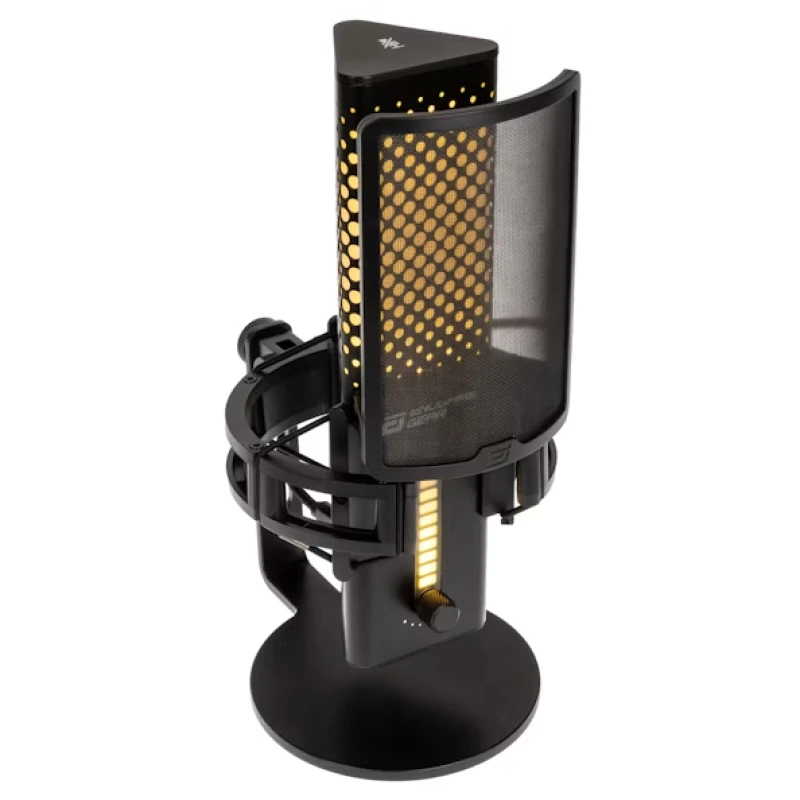 Image of Endgame Gear XSTRM - USB C and 3.5mm - RGB Microphone with Shock Mount and Pop Filter - Black