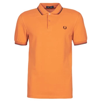 Image of Fred Perry TWIN TIPPED FRED PERRY SHIRT mens Polo shirt in Beige - Sizes S