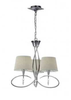 Image of Ceiling Pendant 3 Light E14, Polished Chrome with Ivory White Shades