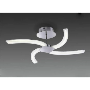 Image of Semi Ceiling Light On 20W LED 3000K, 2000lm, polished chrome / frosted acrylic