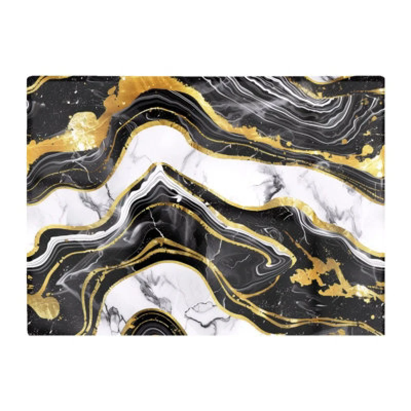Image of Warren Reed Designer Black And Gold Marble Effect Chopping Board