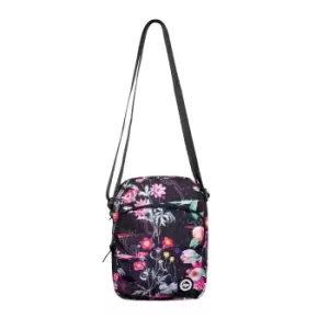 Image of Hype Roadman Floral Shoulder Bag (One Size) (Black/Pink/Green)