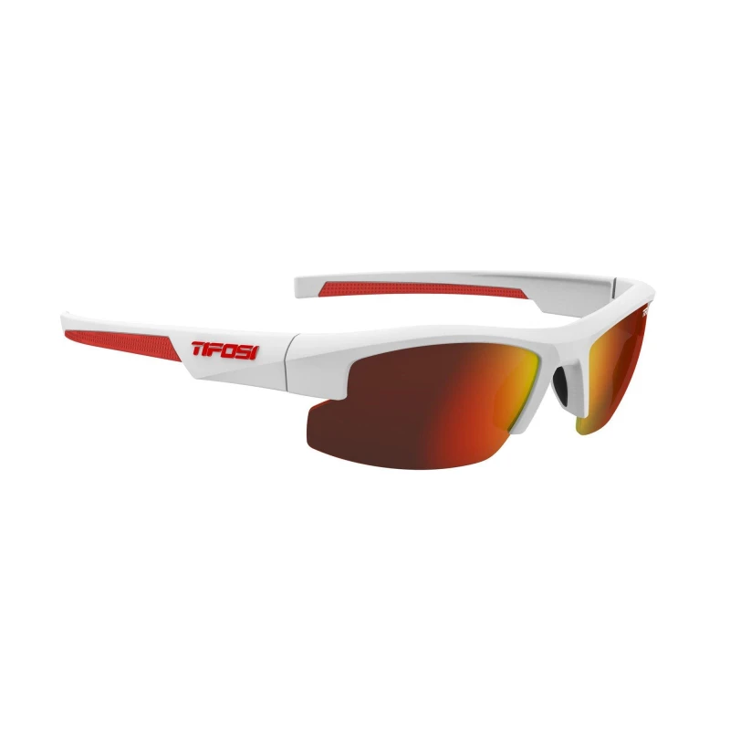 Image of Tifosi Shutout Single Lens Sunglasses Matte White/Red unisex One Size