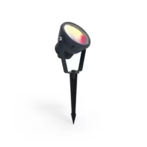 Image of Lutec MINI LETO IP65 INTEGRATED LED SPIKE LIGHT IN BLACK 400 LUMEN 2700K-6500K+RGB