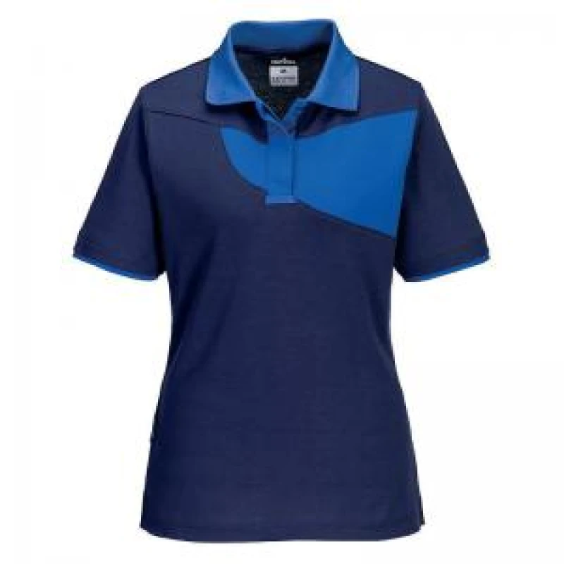 Image of Portwest PW2 Womens Polo Shirt PW219NRRS Colour: Navy / Royal Blue