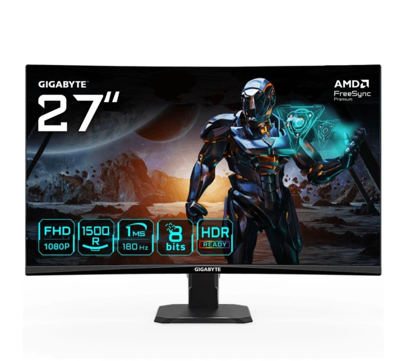 Image of Gigabyte 27" GS27FC-EK 1920x1080 VA 180Hz 1ms FreeSync Curved Widescreen Gaming Monitor
