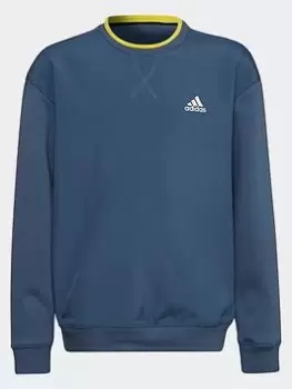 Image of Boys, adidas All Szn Fleece Sweatshirt, Green, Size 7-8 Years