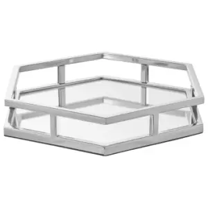 Image of Olivia's Hexagonal Silver Mirror Tray