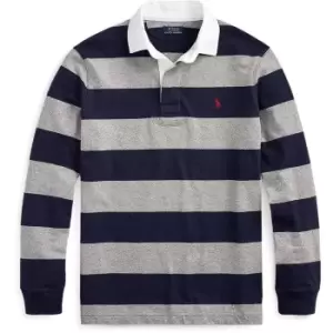 Image of Polo Ralph Lauren Striped Rugby Polo Shirt - Blue
