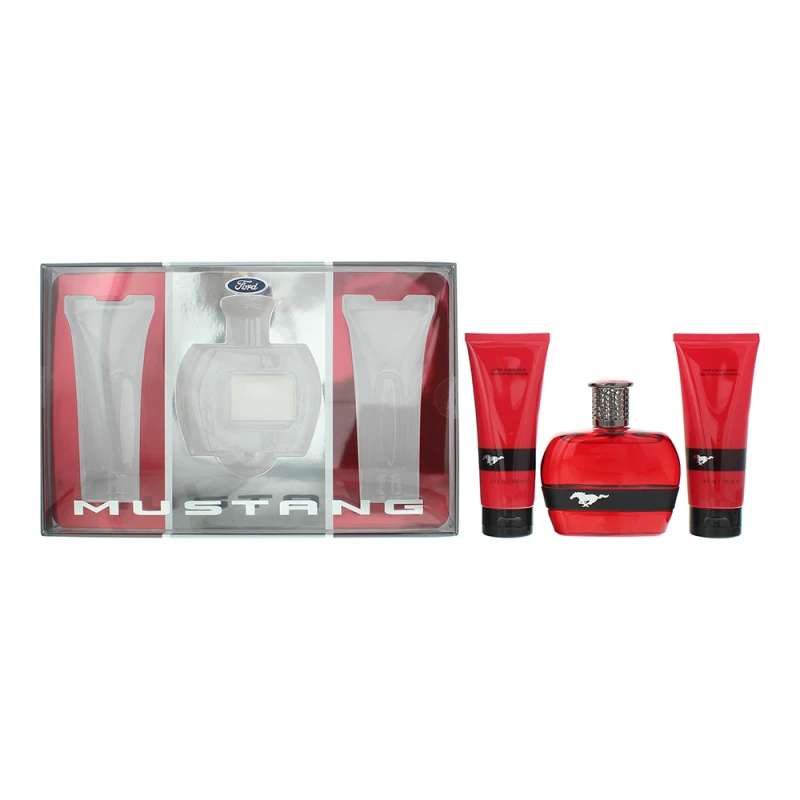 Image of Mustang Red Gift Set 100ml Eau de Toilette + 100ml Aftershave Balm + 100ml Shower Gel