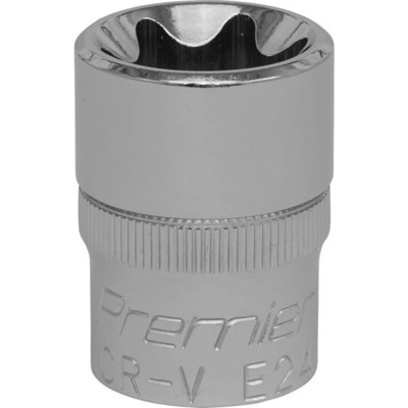 Image of Loops E24 TRX Star Socket Bit - 1/2" Square Drive - PREMIUM Drop Forged Head Knurled Multi