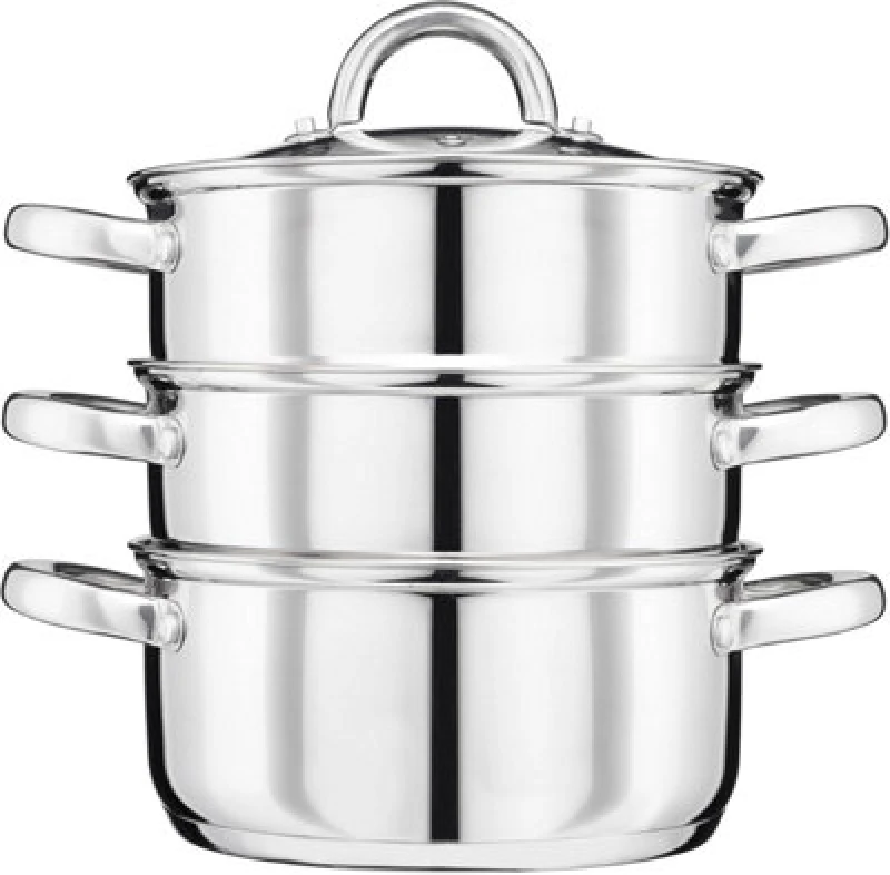 Image of Cooks Professional 3 Tier Tier Steam Cooker Steamer Pan Cook Stainless Steel Cooks Professional Silver unisex