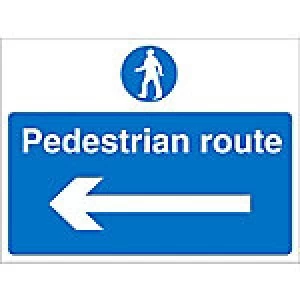 Image of Site Sign Pedestrian Route Fluted Board 45 x 60 cm