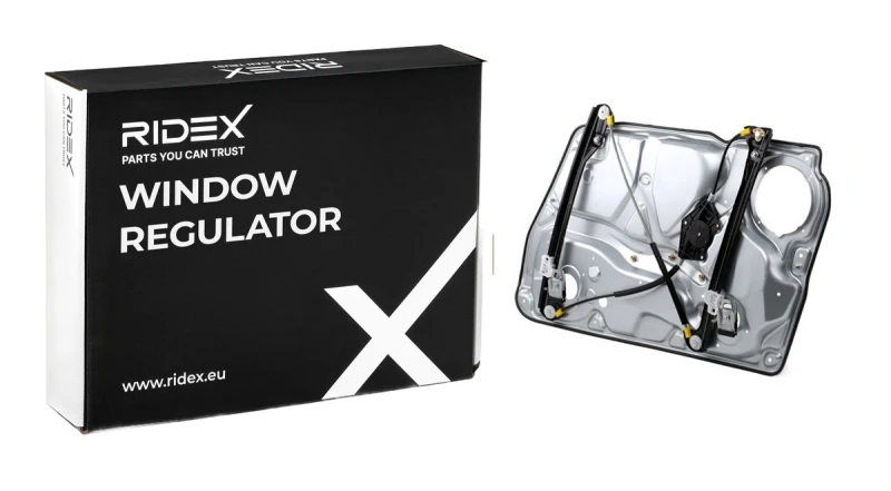 Image of RIDEX 1561W0074 Window regulator Left Front, Operating Mode: Electric, without electric motor, with bolted-on plate Window Winder (1561)