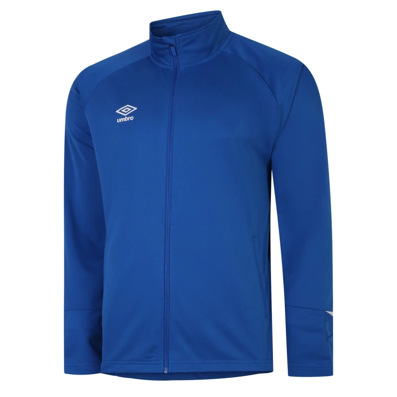 Image of Umbro Total Training Knitted Track Jacket in Mid Blue Size: 11-12 Years Mid Blue Unisex 11-12 Years