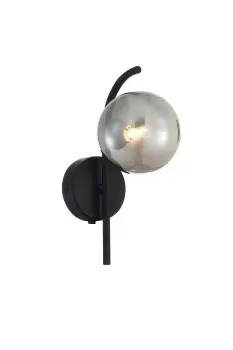 Image of Contemporary Wall Lamp Black Glass