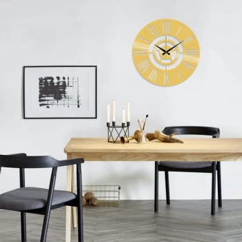 Image of Metal Wall Clock 6 - Gold Gold Decorative Metal Wall Clock