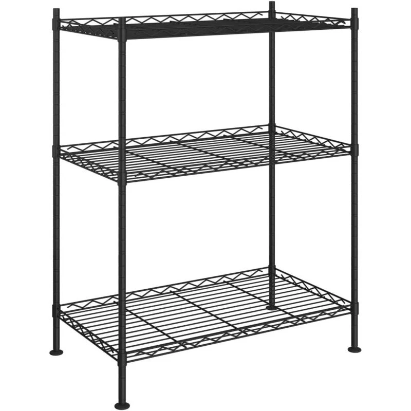 Image of VIDAXL Vidaxl - 3-Tier Storage Rack 60x35x76cm Black 150kg 8720286150979