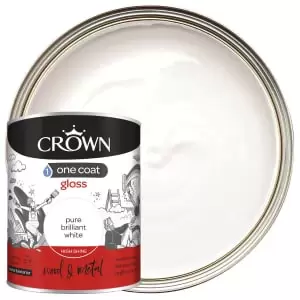 Image of Crown One Coat Gloss Pure Brilliant White - 750ml