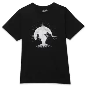 Image of Star Wars Saber Silhouette Fight Mens T-Shirt - Black - L