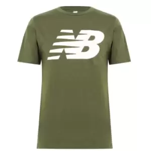 Image of New Balance Stacked Logo T Shirt Mens - Green