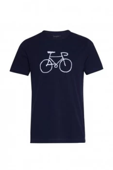 Image of Mens French Connection Bike Embroidered T Shirt Marine