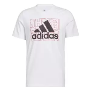 Image of adidas Digital DNA Badge of Sport Graphic T-Shirt Mens - White