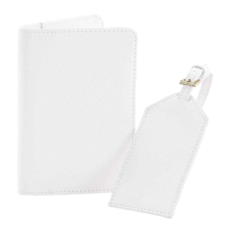 Image of Bagbase Mens Faux Leather Boutique Travel Set in White White Male One Size