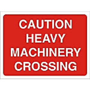 Image of Site Sign Heavy Machinery Fluted Board 45 x 60 cm