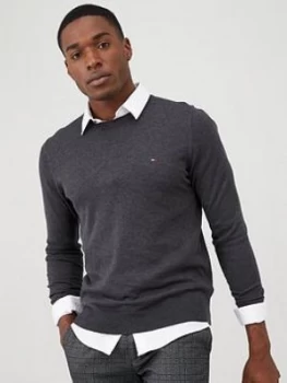 Image of Tommy Hilfiger Core Crew Neck Jumper - Charcoal Size M Men