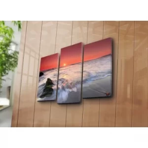 Image of 3NATPAT-41 Multicolor Decorative Canvas Painting (3 Pieces)