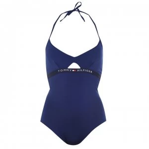 Image of Tommy Bodywear Logo One Piece Swimsuit - Pitch Blue