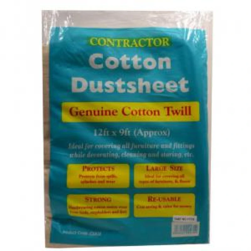 Image of Cotton Twill Dust Sheet, 3.65 x 2.8 Metre (12' x 9')