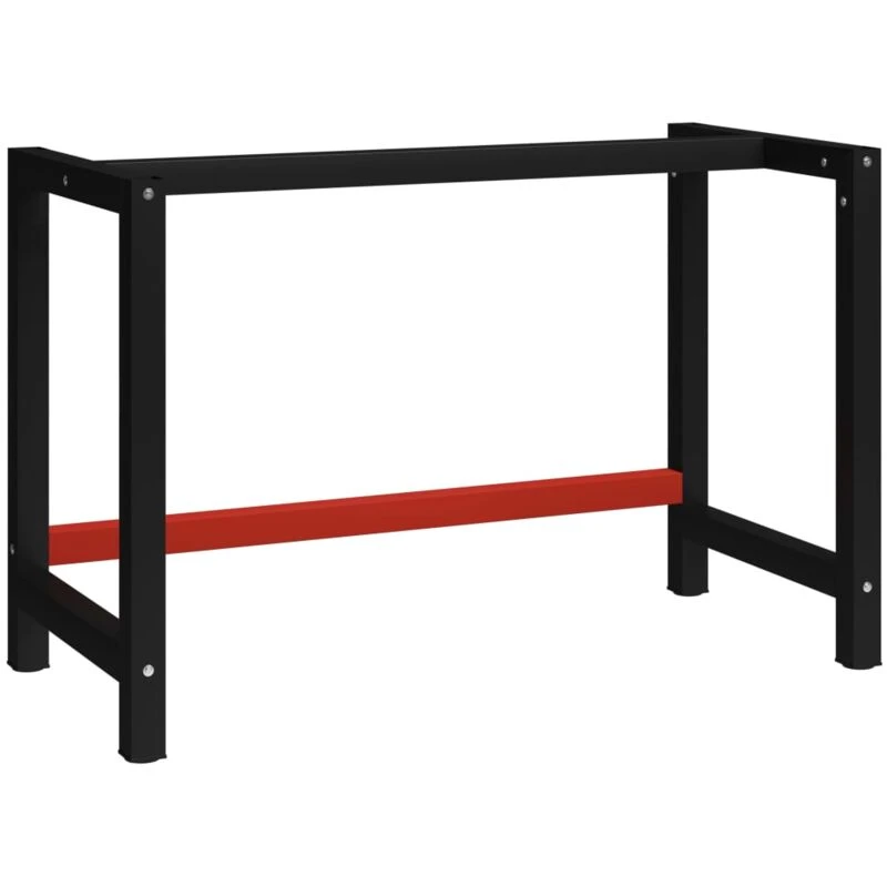 Image of VIDAXL Work Bench Frame Metal 120x57x79cm Black and Red vidaXL 8720286111543